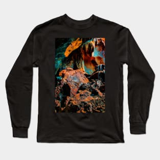 Spooky ghosts on brown pattern Long Sleeve T-Shirt